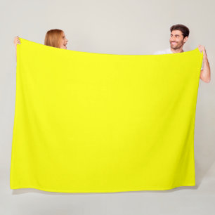 Neon Yellow Solid Colour Fleece Blanket
