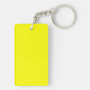 Neon Yellow Solid Colour Key Ring