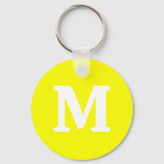 Neon Yellow Solid Colour Key Ring (Front)