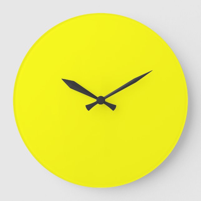 Neon Yellow Solid Colour Large Clock (Front)
