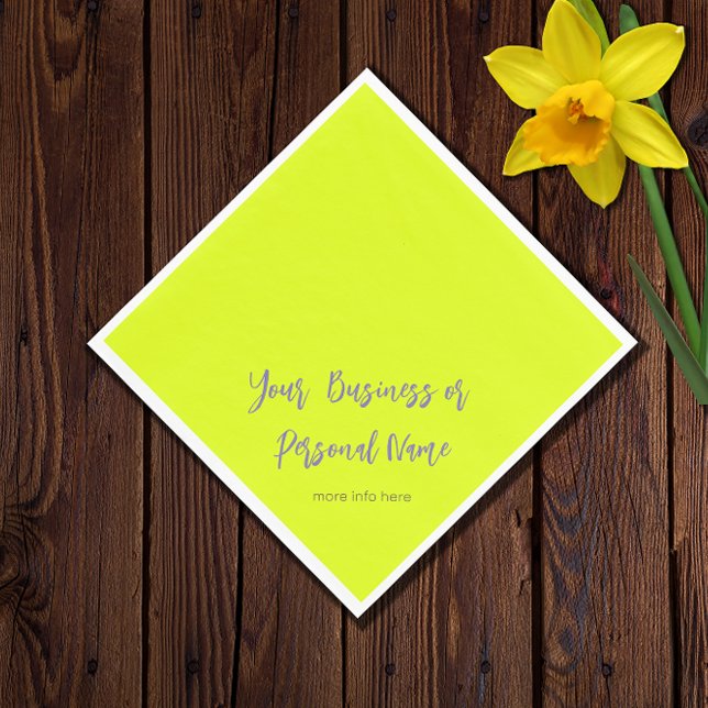 neon  yellow solid colour -personalised napkin (Creator Uploaded)