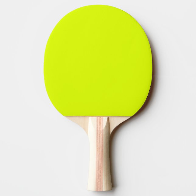 Neon  yellow solid colour ping pong paddle (Back)