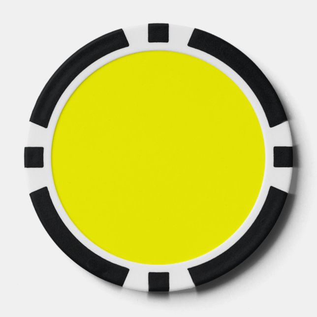 Neon Yellow Solid Colour Poker Chips (Front)