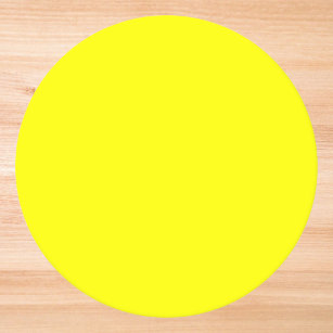 Neon Yellow Solid Colour  Round Paper Coaster