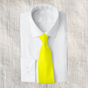 Neon Yellow Solid Colour Tie