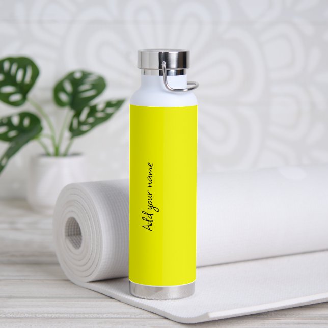 Neon Yellow Solid Colour Water Bottle (Yoga)