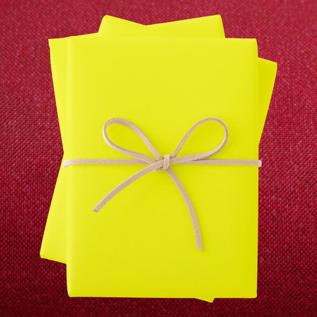 Neon Yellow Solid Colour Wrapping Paper Sheet (Creator Uploaded)