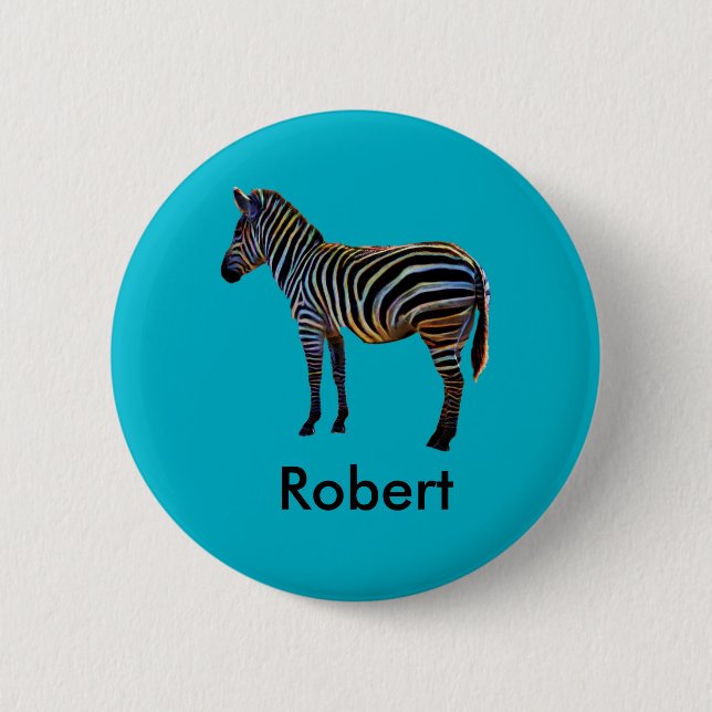 Neon Zebra 6 Cm Round Badge (Front)