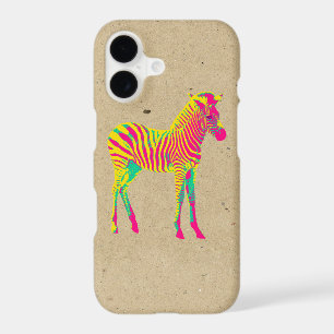 Neon Zebra Baby Animal Psychedelic Funky Retro