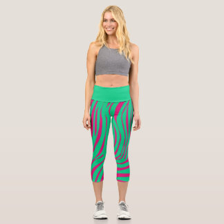 Neon Zebra Pattern Fashion Leggings