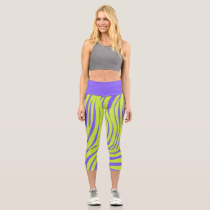 Neon Zebra Pattern Fashion Leggings