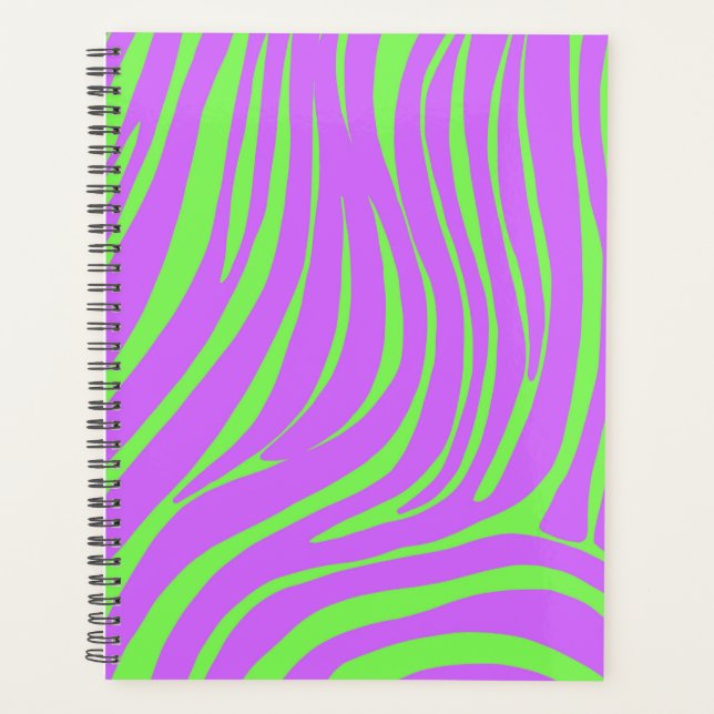 Neon Zebra Pattern Planner Organiser (Front)