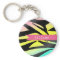 Neon Zebra Print Personalised Keychain