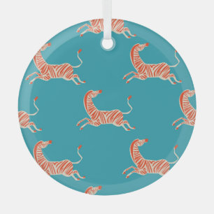 Neon Zebra: Retro Colourful Seamless Glass Tree Decoration