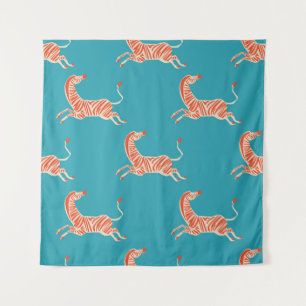 Neon Zebra: Retro Colourful Seamless Tapestry