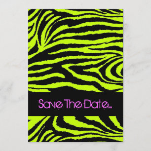 Neon Zebra Sweet 16 Invitation