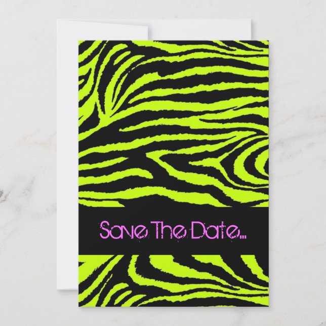 Neon Zebra Sweet 16 Invitation (Front)