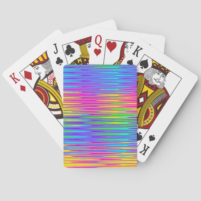 Neon ZigZag Playing Cards (Back)
