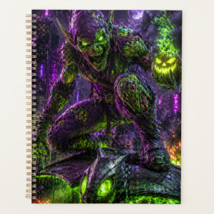 Neon Zombie Goblin Wall Art – Cyberpunk Horror Mut Planner