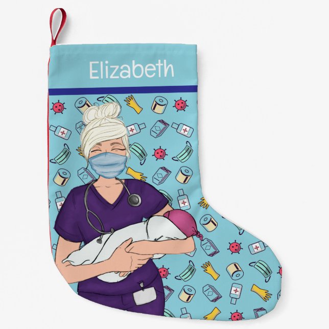 Neonatal Nurse Appreciation Small Christmas Stocking (Front)