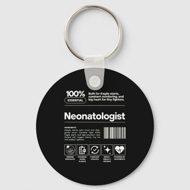 Neonatologist &amp; D Neonatology Gift Nicu Doctor Key Ring (Front)