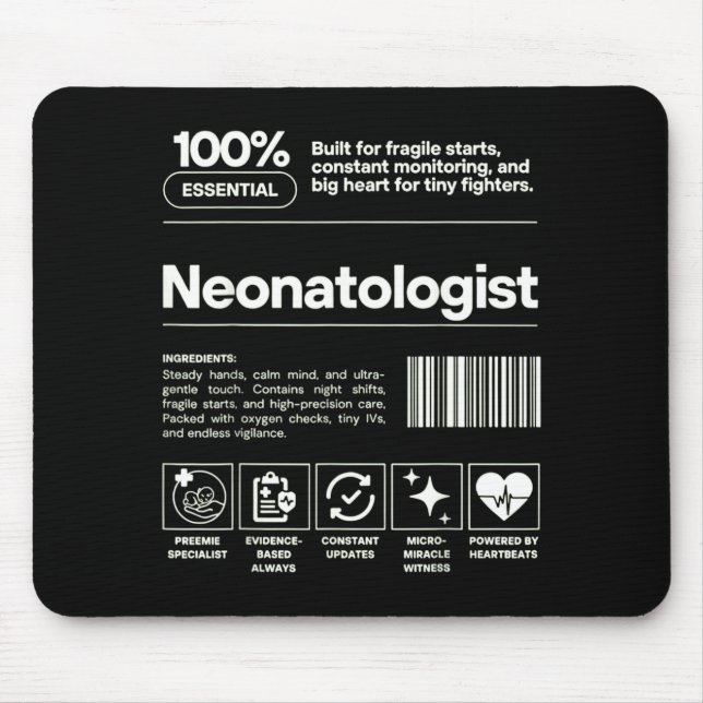 Neonatologist &amp; D Neonatology Gift Nicu Doctor Mouse Mat (Front)