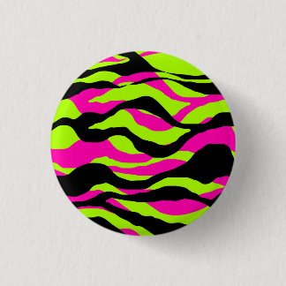 Neoncore Tricolour Animal Print Zebra 3 Cm Round Badge