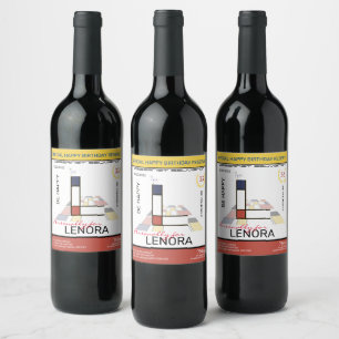 Neoplasticism Abstract Art Monogram. Letter L Wine Label