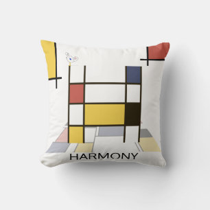 Neoplasticism Art Cool Monogram. Letter H Cushion