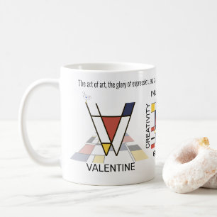 Neoplasticism Art Stylish Monogram. Letter V Coffee Mug