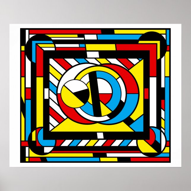 Neoplastimajig - Red, Blue, Yellow De Stijl Design Poster (Front)