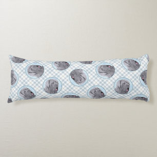 Neopolitan Mastiff Painting Grey Original Dog Art Body Cushion