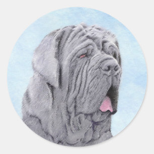 Neopolitan Mastiff Painting - Original Dog Art Classic Round Sticker