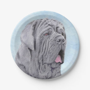 Neopolitan Mastiff Painting - Original Dog Art Paper Plate