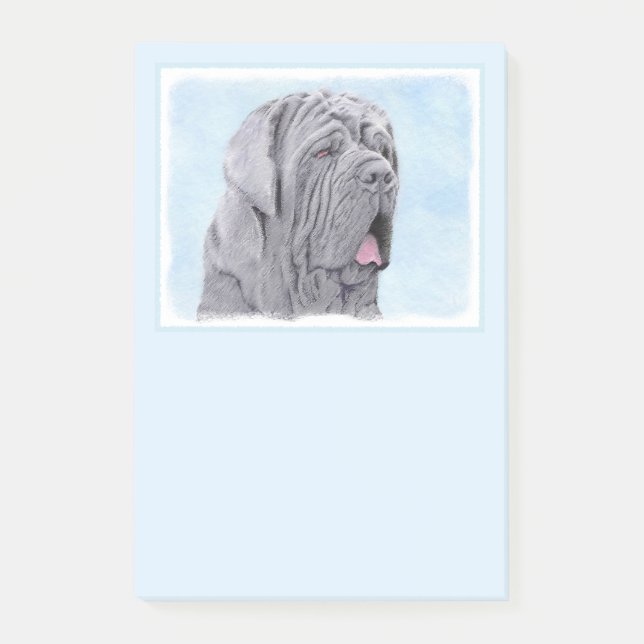 Neopolitan Mastiff Painting - Original Dog Art Post-it Notes (Front)