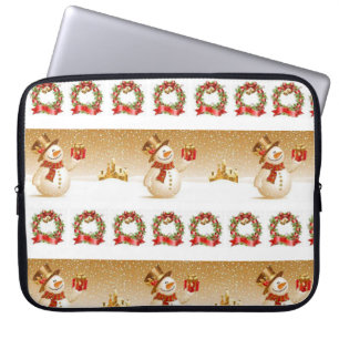 Neoprene Christmas Laptop Sleeve 15 inch, Snowman