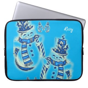 Neoprene Christmas Laptop Sleeve 15 inch, Snowman