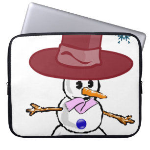 Neoprene Christmas Laptop Sleeve 15 inch, Snowman