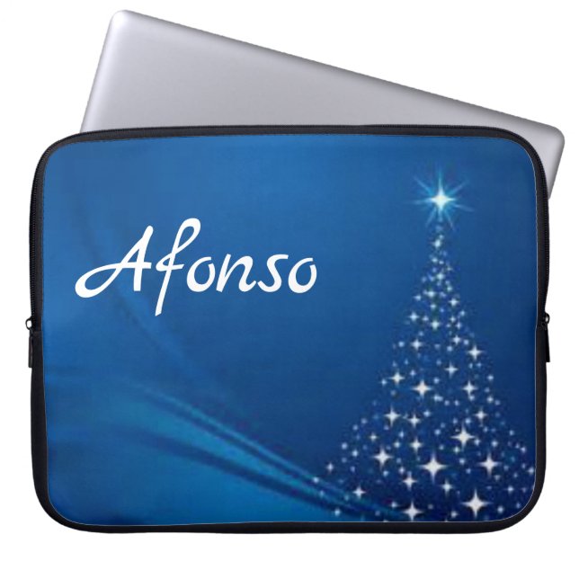 Neoprene Christmas Laptop Sleeve 15 inch, Snowman (Front)