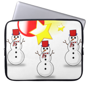Neoprene Christmas Laptop Sleeve 15 inch, Snowman