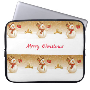 Neoprene Christmas Laptop Sleeve 15 inch, Snowman