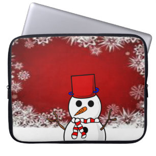 Neoprene Christmas Laptop Sleeve 15 inch, Snowman