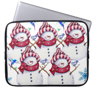 Neoprene Christmas Laptop Sleeve 15 inch, Snowman