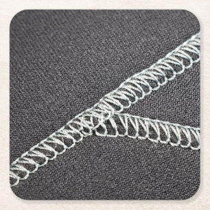 Neoprene seam square paper coaster