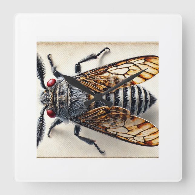 Neoptychodes Beetle 060824IREF217 - Watercolor Square Wall Clock (Front)
