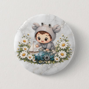 Neos Kawaii Zodiac Cancer 6 Cm Round Badge