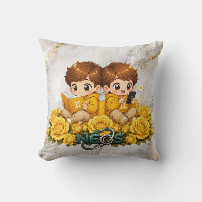 Neos Kawaii Zodiac Gemini Cushion (Front)