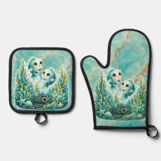 Neos Kawaii Zodiac Pisces Oven Mitt & Pot Holder Set