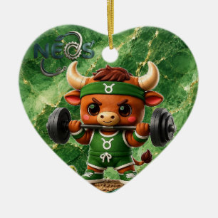 Neos Zodiac Kawaii Taurus Ceramic Tree Decoration