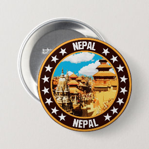 Nepal 7.5 cm round badge